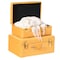 Vintiquewise Decorative Tufted Velvet Suitcase Treasure Chest, Yellow, PK 2 QI003982_YL - alternate 1